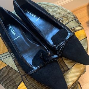 Suede Prada flats never worn
